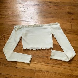 Urban Outfitters Ruffled Off the Shoulder Crop Top